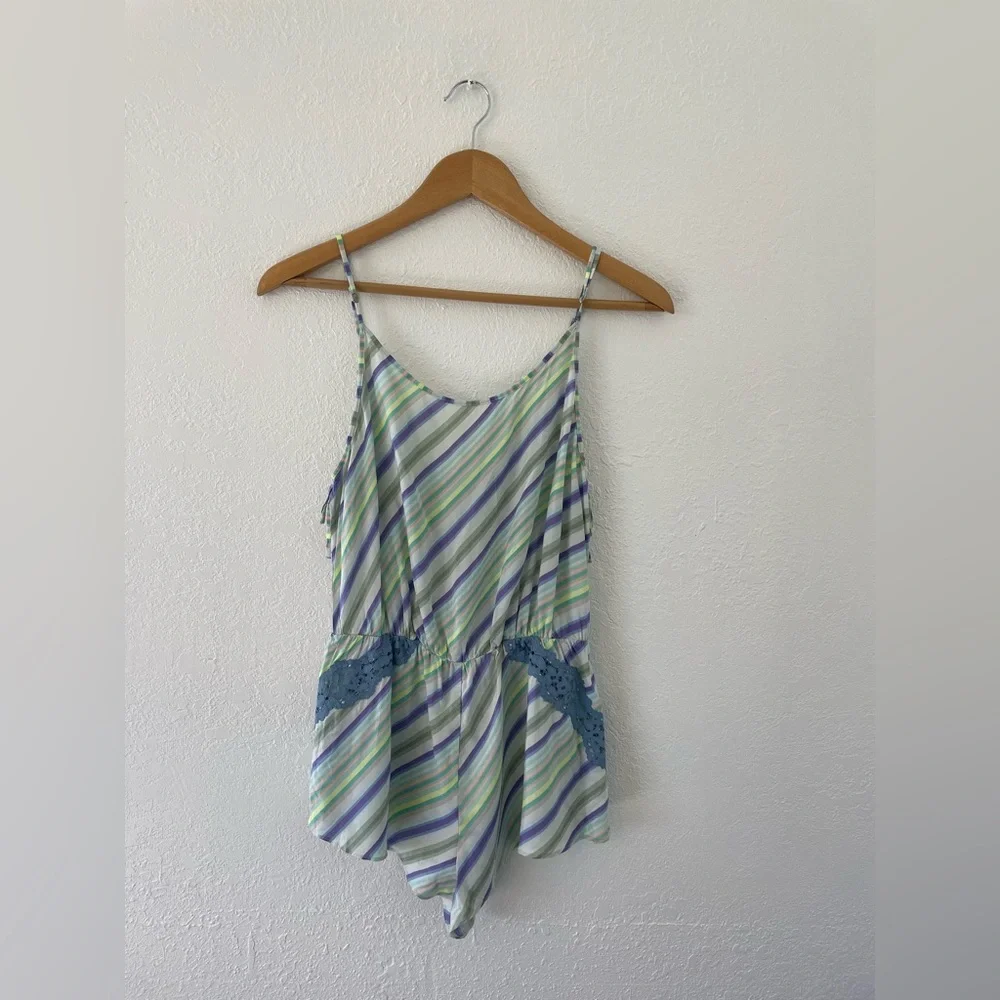 Victoria’s Secret Romper, Stripes, Lace, Size XS